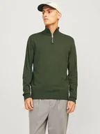 Swetry męskie - Jack & Jones Sweter w kolorze ciemnozielonym - miniaturka - grafika 1
