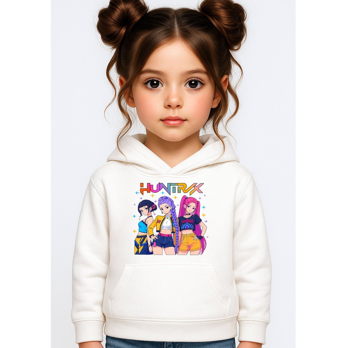 BLUZA DZIECIĘCA KPOP DEMON HUNTERS HUNTRIX 134-140 Z KAPTUREM BAWEŁNIANA