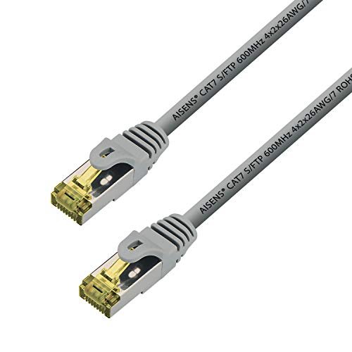 AISENS - A146-0339 Kabel sieciowy Cat.7 600 MHz s/FTP pimf awg26, Szary, 15m