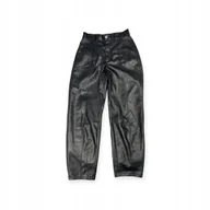 Spodnie damskie - Spodnie czarne damskie skórzane ZARA XS - miniaturka - grafika 1