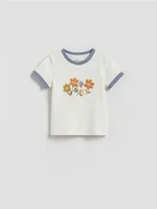 Bluzki dla niemowląt - Reserved - Bluzka z haftem - złamana biel - miniaturka - grafika 1