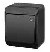 Wyłączniki światła i elektryczne - Elektro-Plast Przycisk dzwonka Hermes IP44 czarny - miniaturka - grafika 1