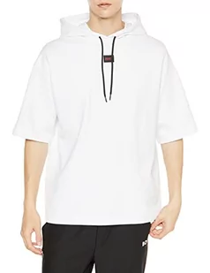 HUGO Męska bluza dresley232 Relaxed-Fit z krótkim rękawem z bawełny Terry, Open White127, L - Bluzy męskie - miniaturka - grafika 1