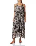 Sukienki - nascita Damska sukienka maxi 19227014-NA03, czarno-beżowa, XS, czarny, beżowy, XS - miniaturka - grafika 1