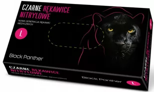 Doman, Black Panther, Rękawiczki nitrylowe, rozm. L, Czarny, 100 szt. - Rękawiczki jednorazowe - miniaturka - grafika 1