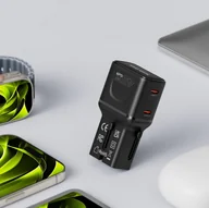 Ładowarki do telefonów - Mobile Origin 45W Travel Adapter, EU/US/UK/AU PW26, black MO-PW26-BLK - miniaturka - grafika 1