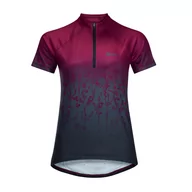 Koszulki i topy damskie - Damska koszulka rowerowa Jack Wolfskin MOROBBIA HZ PRINT T W sangria red 51 - XS - miniaturka - grafika 1