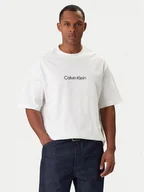 Koszulki męskie - Calvin Klein T-Shirt LV040HM228 Biały Relaxed Fit - miniaturka - grafika 1