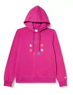Bluzy damskie - Champion Legacy Graphic Shop W-Light Powerblend Fleece Damska bluza z kapturem, Ciemny różowy, L - miniaturka - grafika 1