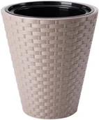 Donice - Doniczka Rattana okrągła 40 szarobeżowa FORM-PLASTIC - miniaturka - grafika 1