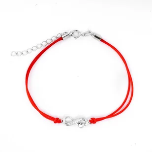 Srebrna bransoletka 925 Nieskończoność Czerwony Sznurek - Bransoletki - miniaturka - grafika 1