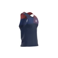 Koszulki sportowe męskie - COMPRESSPORT koszulka do biegania ProRacing SINGLET niebieska - miniaturka - grafika 1