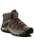 Buty trekkingowe męskie - Keen Trekkingi Targhee III Mid Wp 1018178 Brązowy - miniaturka - grafika 1