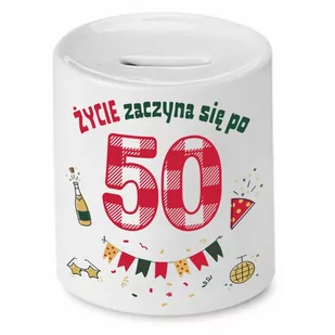 SKARBONKA PREZENT NA URODZINY 50 50te 50-te z Nadrukiem ze Zdjęciem - Skarbonki - miniaturka - grafika 1