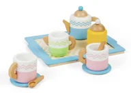 Zabawy w naśladowanie dorosłych - Drewniany zestaw herbaciany z tacą Bigjigs - miniaturka - grafika 1