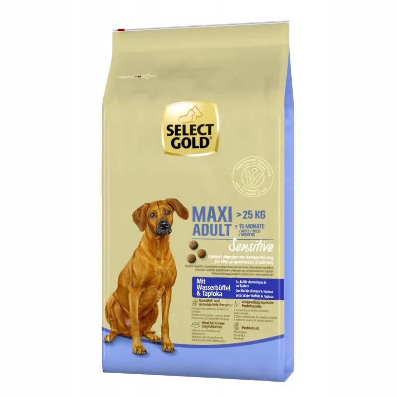 SELECT GOLD Sensitive Adult Maxi Bawół domowy i tapioka 12 kg