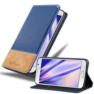 Etui Cadorabo do Samsung Galaxy S6 w kolorze niebieskim Etui SHANDY Etui Book Case imitacja skóry - Etui i futerały do telefonów - miniaturka - grafika 1