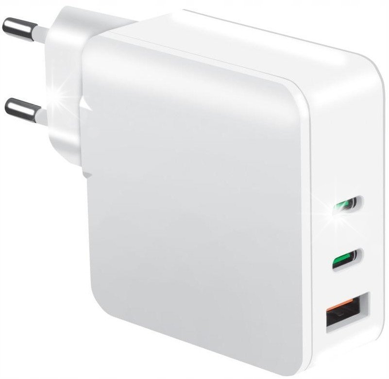 POTRÓJNA Ładowarka sieciowa zasilacz 2xUSB-C+USB PD QC SZYBKA 65W