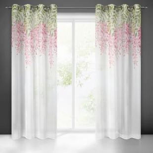 Firana Julieta 140x250 Różowa Eurofirany - Firany - miniaturka - grafika 1