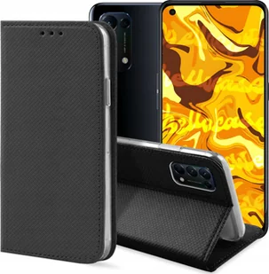 Hello Case ETUI Z KLAPKĄ DO OPPO RENO 5 5G CZARNE ZAMYKANE MAGNETYCZNE KABURA FUTERAŁ - Etui i futerały do telefonów - miniaturka - grafika 1