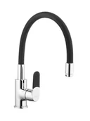 Baterie kuchenne - Invena Joga bateria kuchenna z elastyczną wylewką chrom/czarny mat BZ-32-L04 - miniaturka - grafika 1