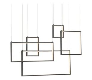 Redo 01-2318 - LED Żyrandol ściemnialny na lince PLANA LED/80W/230V czarny - Lampy sufitowe - miniaturka - grafika 1