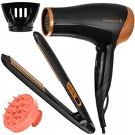Suszarki do włosów - Suszarka Prostownica Do Włosów Remington + masażer - miniaturka - grafika 1