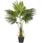 Sztuczne kwiaty - Sztuczna roślina doniczkowa 100 cm FAN PALM - miniaturka - grafika 1