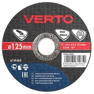 Akcesoria do elektronarzędzi - VERTO Tarcza szlifierska do metalu 125 x 6,0 x 22,2 mm - miniaturka - grafika 1
