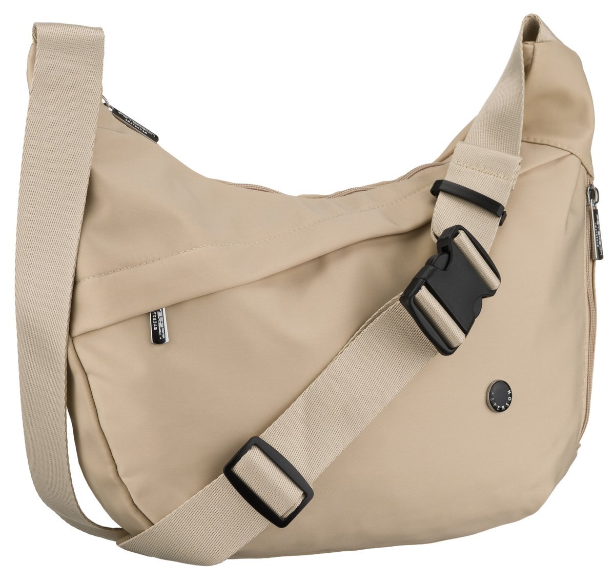 Torebka damska na ramię PETERSON mała listonoszka saszetka miejska na suwak kieszonki lekka beżowa