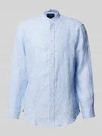 Koszule męskie - Koszula lniana o kroju regular fit ze stójką - miniaturka - grafika 1