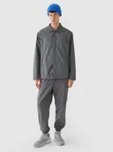 Spodnie męskie - Męskie spodnie casual tkaninowe Outhorn OTHWAW24TTROM1230 - grafitowe - miniaturka - grafika 1