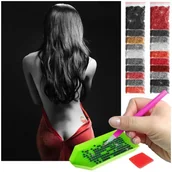 Malowanie po numerach - Haft Diamentowy ARTULIO, Obraz DIY 5D, Diamond Painting, Mozaika diamentowa 30x40cm (Zmysłowa kobieta) + zestaw akcesoriów - miniaturka - grafika 1