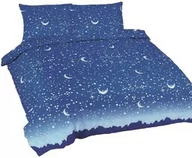 Pościel - Matex Pościel bawełniana 220x200 Gwiazdy księżyce niebieska Universal - miniaturka - grafika 1