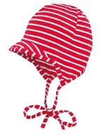 Czapki damskie - Niemowlęca czapka z daszkiem w czerwone paski Doll r.41 - miniaturka - grafika 1
