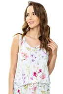 Piżamy damskie - Stylowa koszulka damska Flores : Kolor - Druk w Kwiaty, Rozmiar - 52 - miniaturka - grafika 1