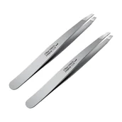 Pozostałe akcesoria kosmetyczne - TEMU 2-częściowy Precyzyjny Zestaw Pincetów Kątowych - Profesjonalny Stal Nierdzewna, Idealny Do Modelowania Brwi, Usuwania Włosów Na Twarzy, - miniaturka - grafika 1