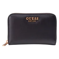 Portfele - Damski Portfel GUESS LAUREL SLG MEDIUM ZIP AROUND SWVA8500400-BLA – Czarny - miniaturka - grafika 1