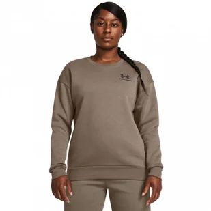 Damska bluza dresowa nierozpinana bez kaptura Under Armour Essential Fleece Crew - brązowa - UNDER ARMOUR - Koszulki sportowe damskie - miniaturka - grafika 1