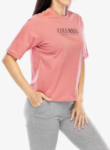 Koszulka z nadrukiem damska Columbia North Cascades Relaxed Tee - pink agave/casual brand - Koszulki i topy damskie - miniaturka - grafika 1