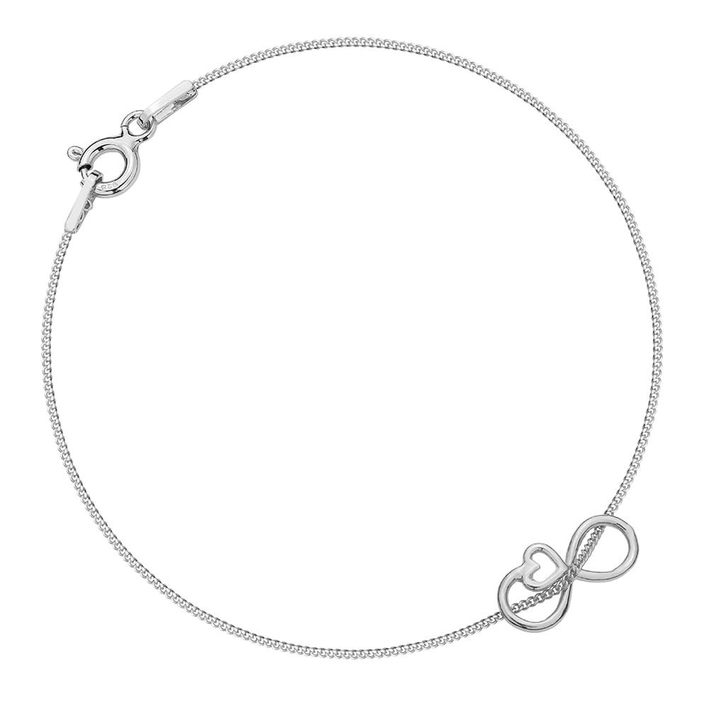 MYNESS Bransoletka z nieskończoność z sercem