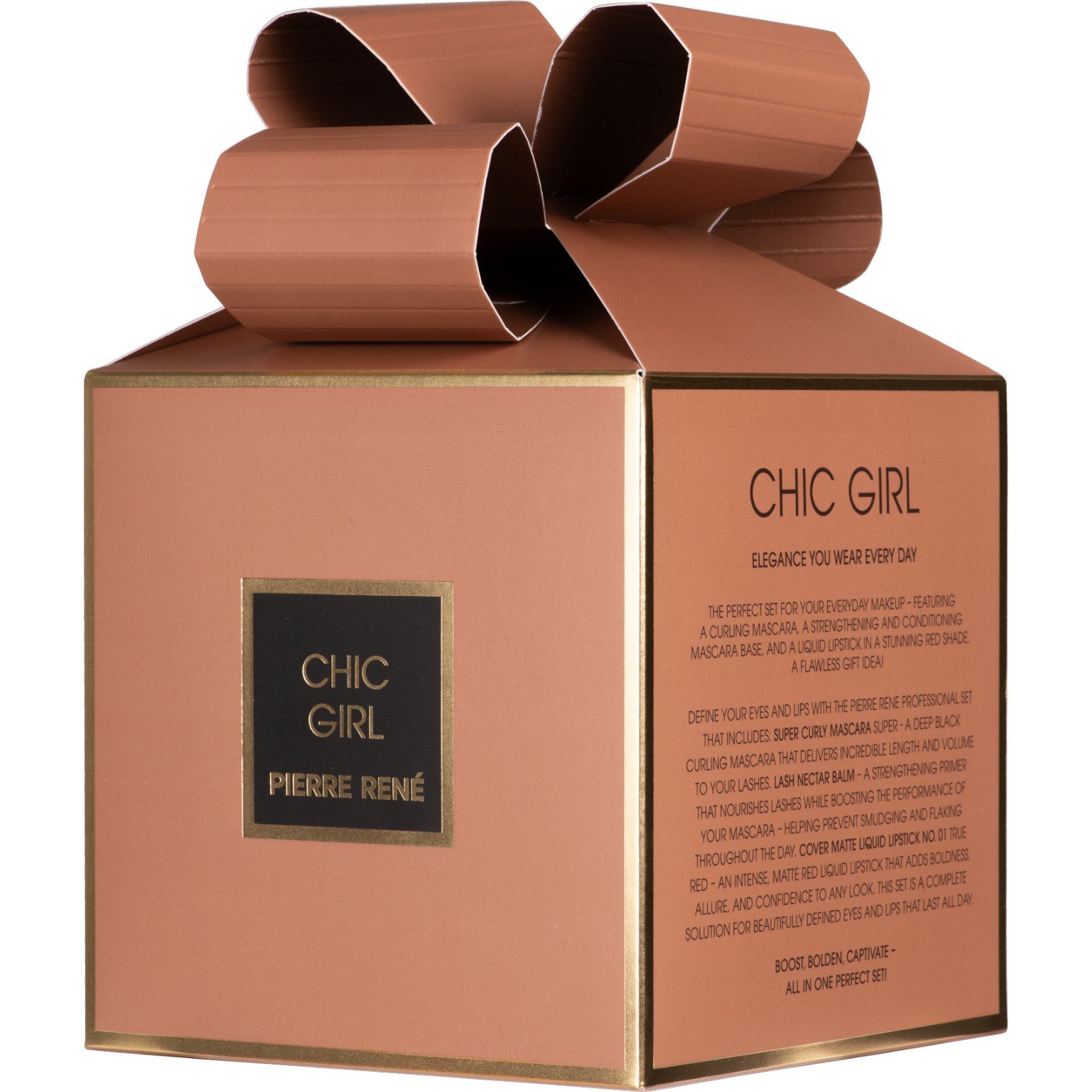 Pierre Rene Chic Girl: Tusz Super Curly + Lash Balm + Cover Matte 01
