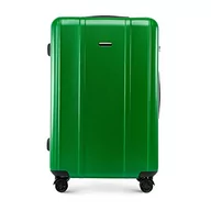 Walizki - WITTCHEN Classic Line elegancka walizka z wytrzymałego poliwęglanu z pionowym tłoczeniem, zamek TSA, zielony, L, Nowoczesny - miniaturka - grafika 1