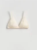 Biustonosze - Reserved - Siateczkowy biustonosz z haftem - złamana biel - miniaturka - grafika 1