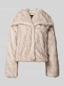 Kurtki damskie - Kurtka ze sztucznego futra o kroju relaxed fit zapięcie na haftkę model ‘DAWN LIFE’ - miniaturka - grafika 1