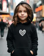 Bluzy dla dziewczynek - Bluza dla dziewczynki czarna z sercem - miniaturka - grafika 1