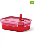 Pudła i pojemniki do przechowywania - Emsa Pojemniki (2 szt.) "Clips & Micro" w kolorze czerwonym na lunch - 550 ml - miniaturka - grafika 1