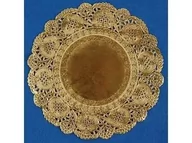 Folia, papier śniadaniowy, serwetki - Serwetki papierowe 11cm złote 5szt - Fandy - miniaturka - grafika 1