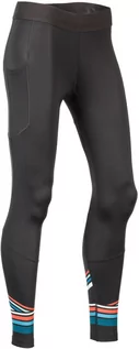 Spodnie sportowe damskie - 2XU Accelerate Compression Tights with Storage Women, black/shebert teal stripe XL 2021 Legginsy do biegania WA5372B#BLKSTS-XL - grafika 1
