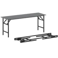 Stoły i stoliki do biura - B2B Partner Stół konferencyjny FAST READY z czarnym stelażem, 1700 x 500 x 750 mm, antracyt 499536 - miniaturka - grafika 1